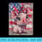 Americana Farmcore Chic Cute Piggy And American Flag - PNG Design Files - Create with Confidence