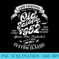 old jalopy 70th birthday classic car 1952 top for - png download clipart