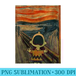 womens peanuts charlie brown scream artsy - digital png downloads