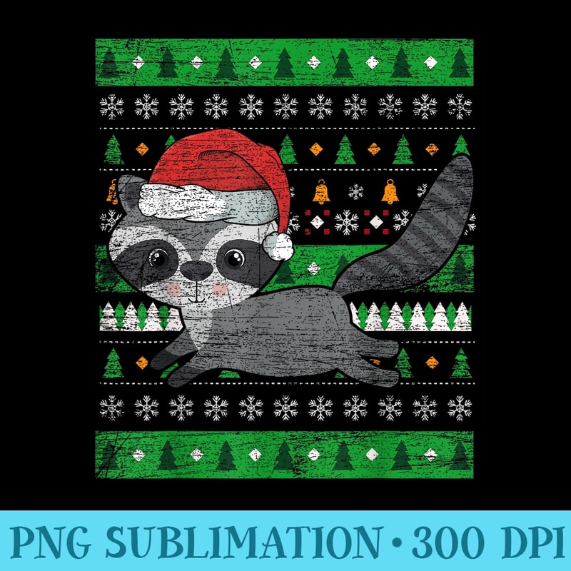 Zookeeper Raccoon Ugly Christmas Racoon - PNG Image Download | Inspire ...