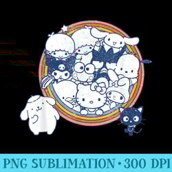 hello kitty and friends vintage rainbow circle - png picture download