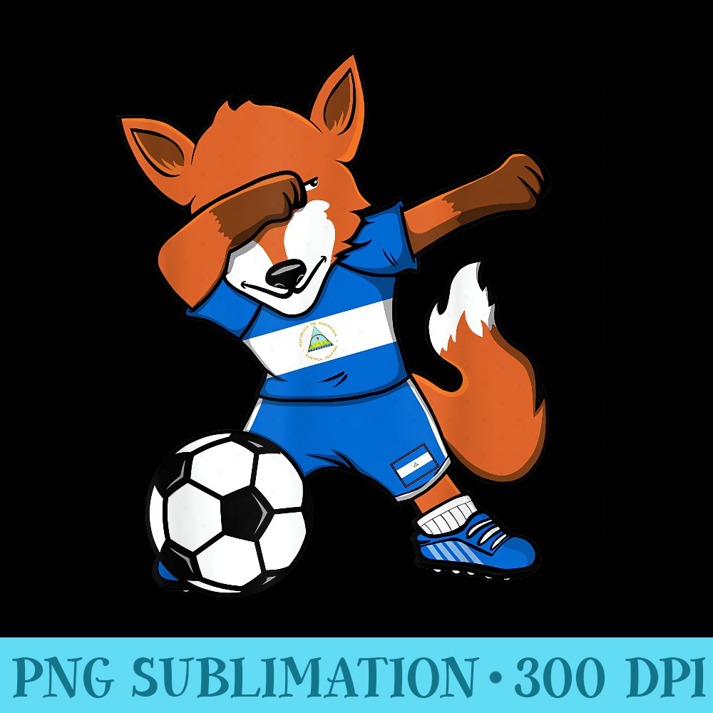 Dabbing Fox Nicaragua Soccer Fans Jersey Nicaragua Football - Fashionable Shirt Design - Perfect for Creative Projects