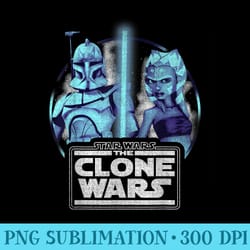 star wars the clone wars ahsoka rex lightsaber portrait - shirt artwork png