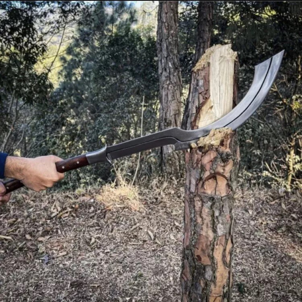 Custom Handmade Carbon Steel Blade Tactical Khopesh Sword Hunting Sword Camping 5