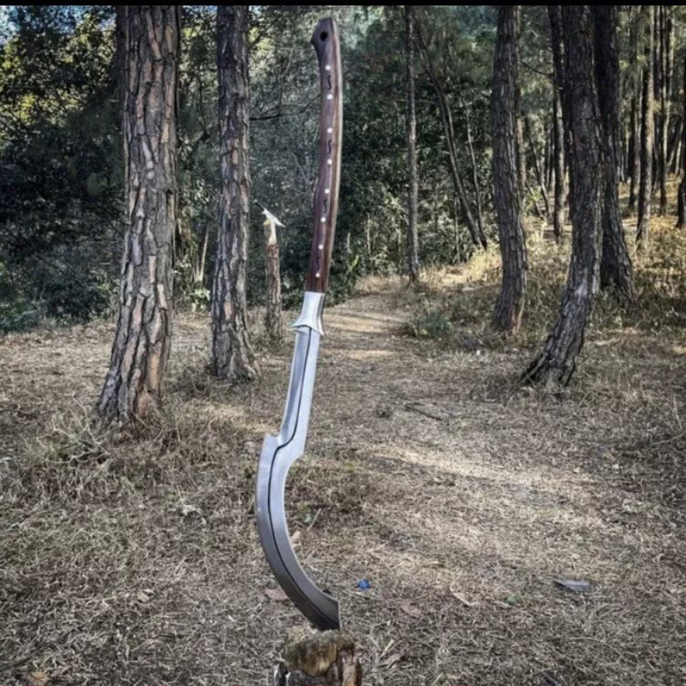 Custom Handmade Carbon Steel Blade Tactical Khopesh Sword Hunting Sword Camping 3