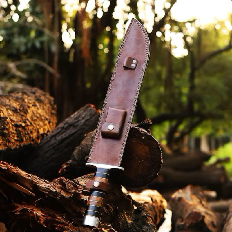 Hand Made J2 Steel Hunting Sword Multi Functional Sword Outdoor Sword With Horn Wood Handle 4