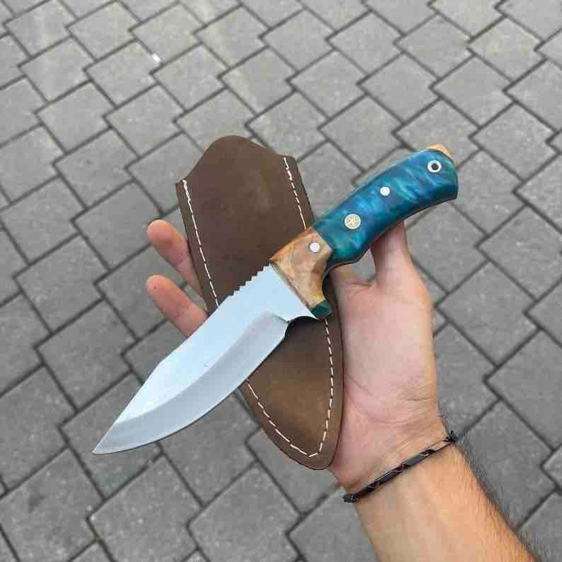 Hunting Knife Custom Handmade With Beautiful Leather Sheath Personalized Gift For HimStainless Steel Handmade Survival 0