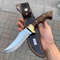 Handcrafted Custom Hunting Bowie Knife Brass Guard With Leather Sheath 0