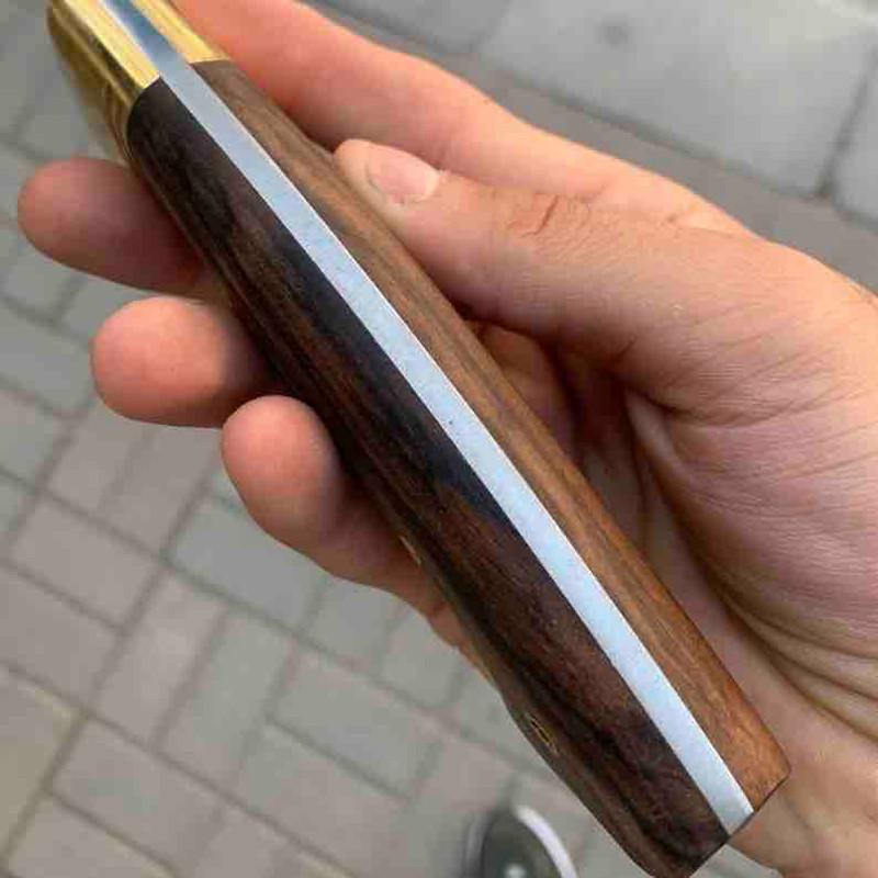 Handcrafted Custom Hunting Bowie Knife Brass Guard With Leather Sheath 2