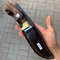 Handcrafted Custom Hunting Bowie Knife Brass Guard With Leather Sheath 3