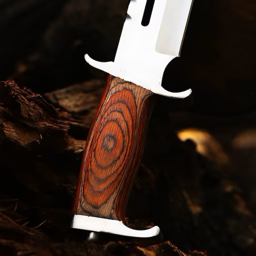Handmade Stainless Steel Blade Hunting Bowie Knife Outdoor Knife Camping Knife Rambo Knife With Pakka Wood Handle 3
