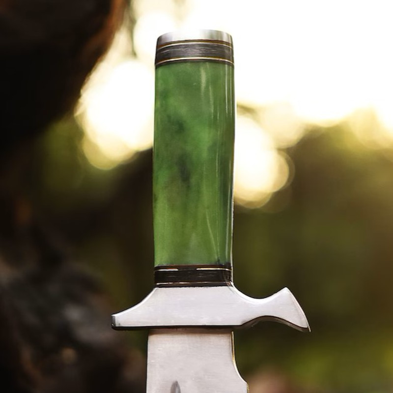 Handmade Stainless Steel Blade Hunting Bowie Knife Outdoor Knife Camping Knife Rambo Knife With Dyed Bone Handle 2