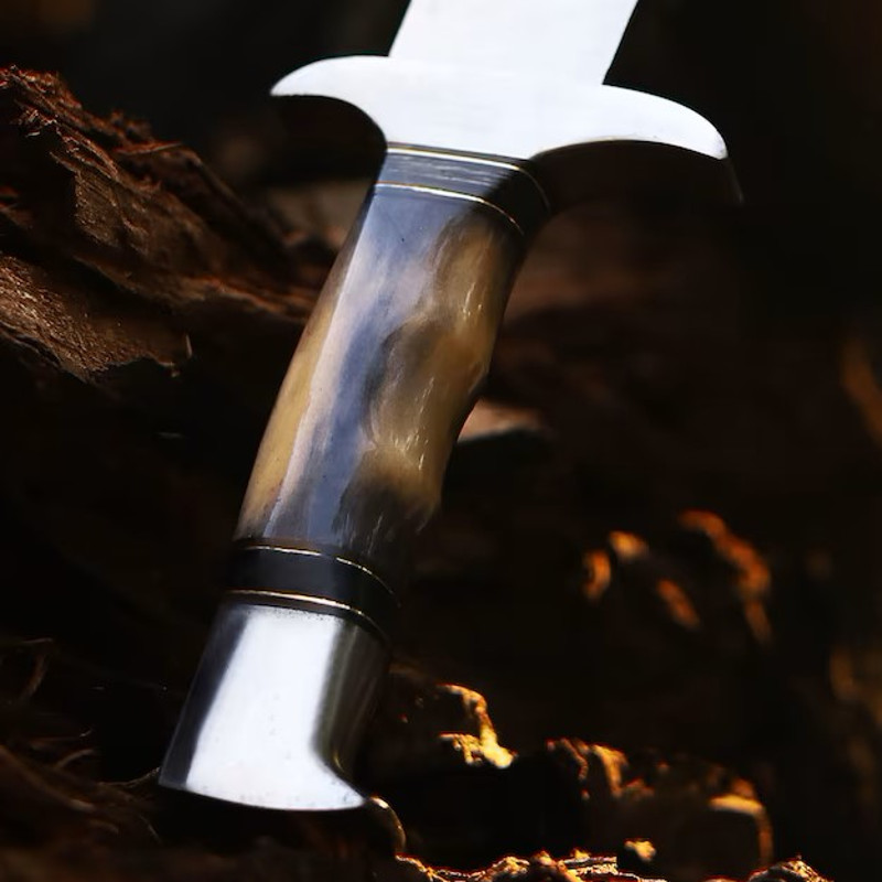 Handmade Stainless Steel Blade Hunting Bowie Knife Outdoor Knife Camping Knife Rambo Knife With Dyed Bone Handle 2