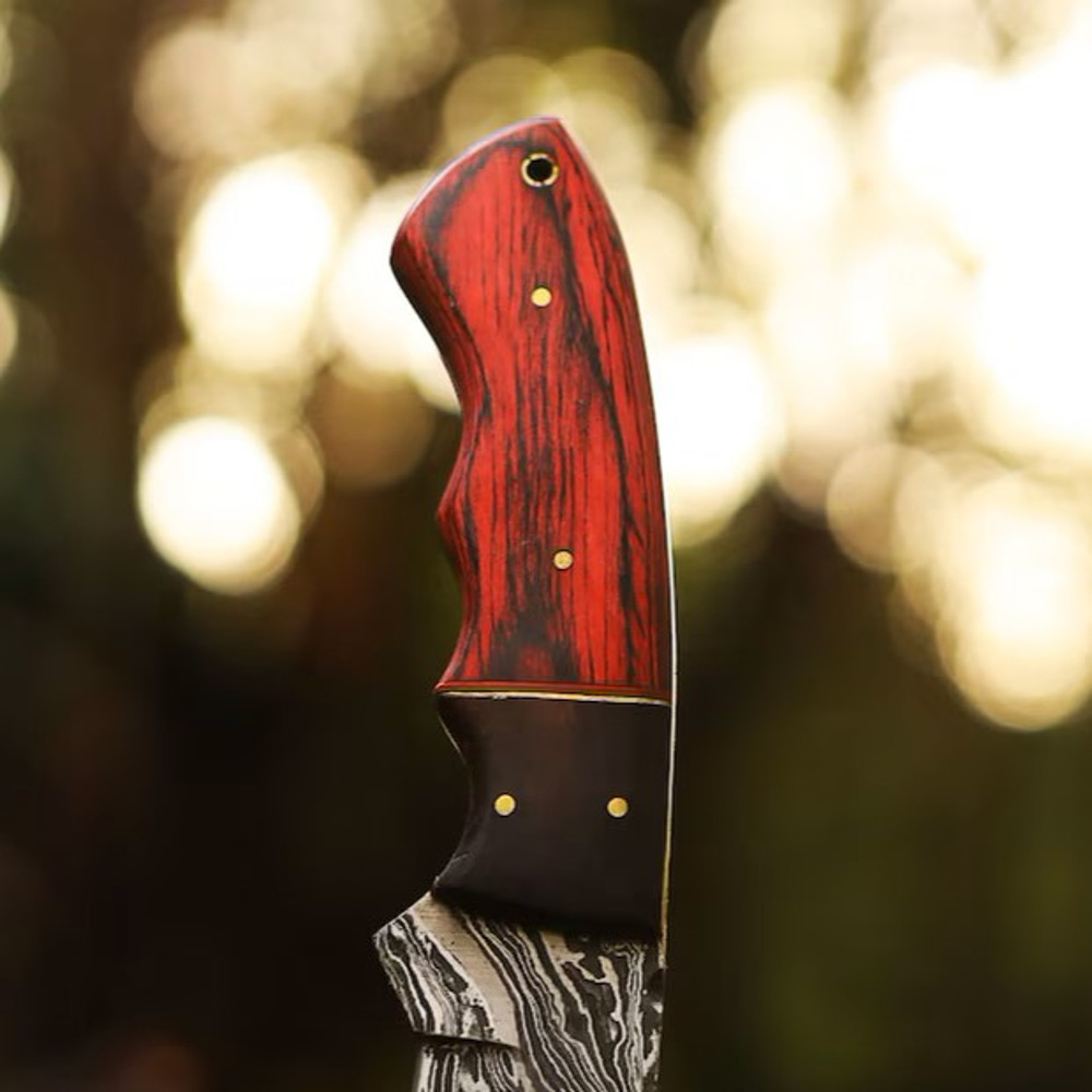 Handmade Damascus Steel Blade Hunting Knife Skinner Knife Outdoor Knife Camping Knife With Wood Handle 2