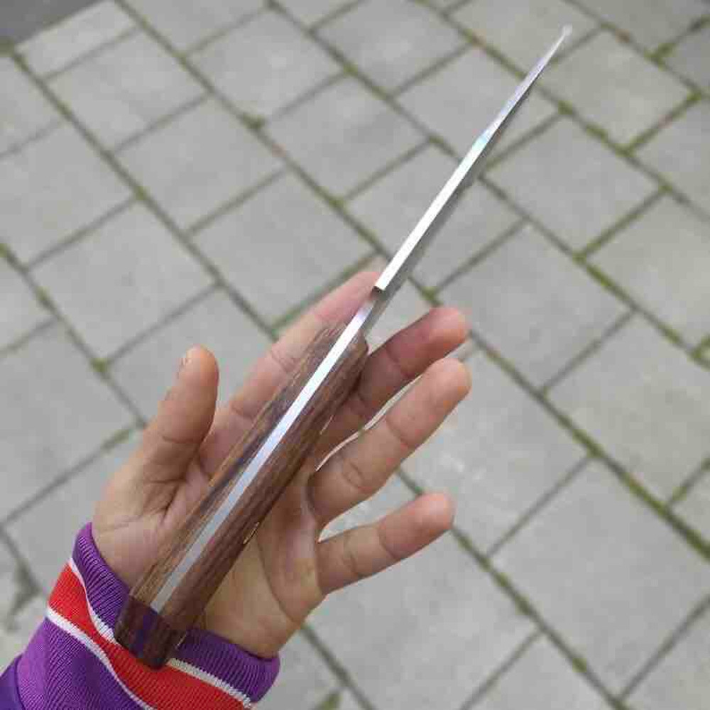 Handmade Custom Hunting Knife 4116 German Stainless Steel Walnut Root Wood With Leather Sheath 1