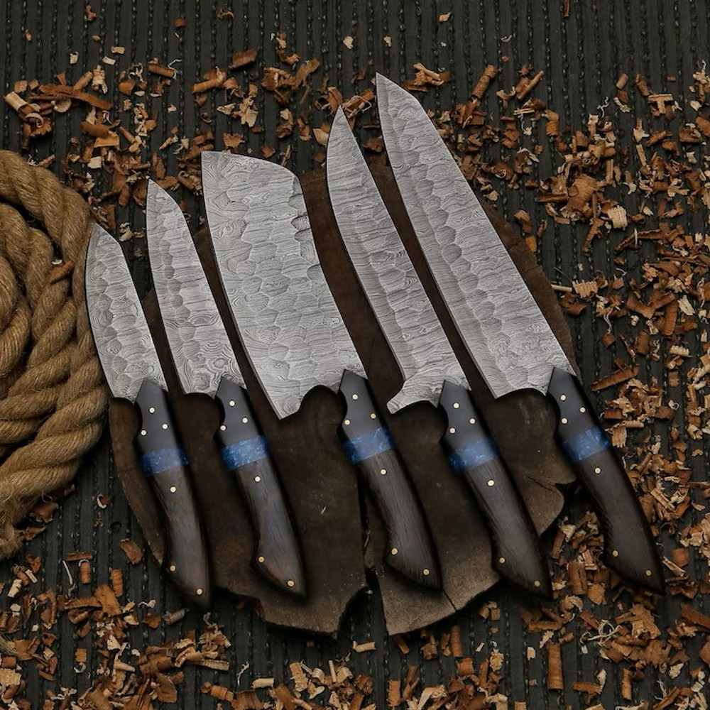 Set Of Chef Knives Set Damascus Steel Chef Knife Gift For Him Gift For Foyfriend Camping Knife  BBQ Knife 1