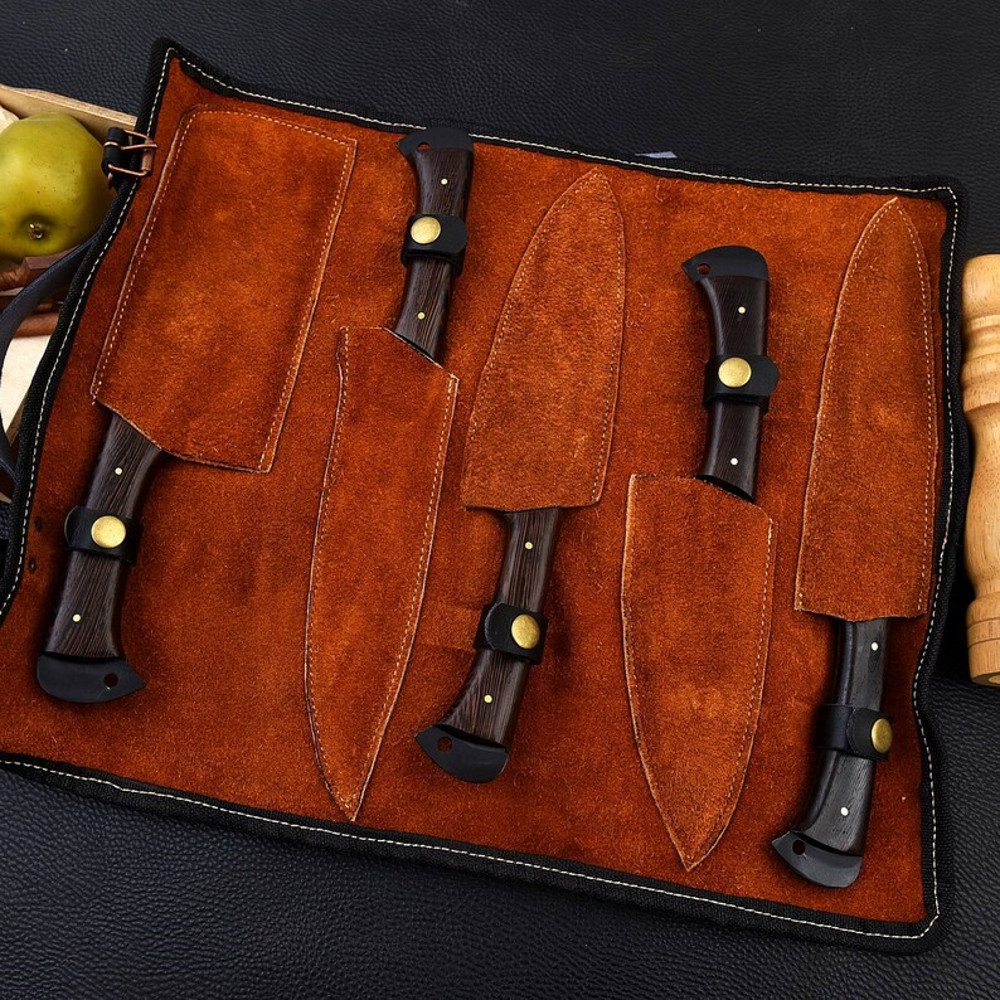 High Quality Custom Hand Forged Personalized Chef Knife Set Kitchen Tool Handmade Gifts For Him 3