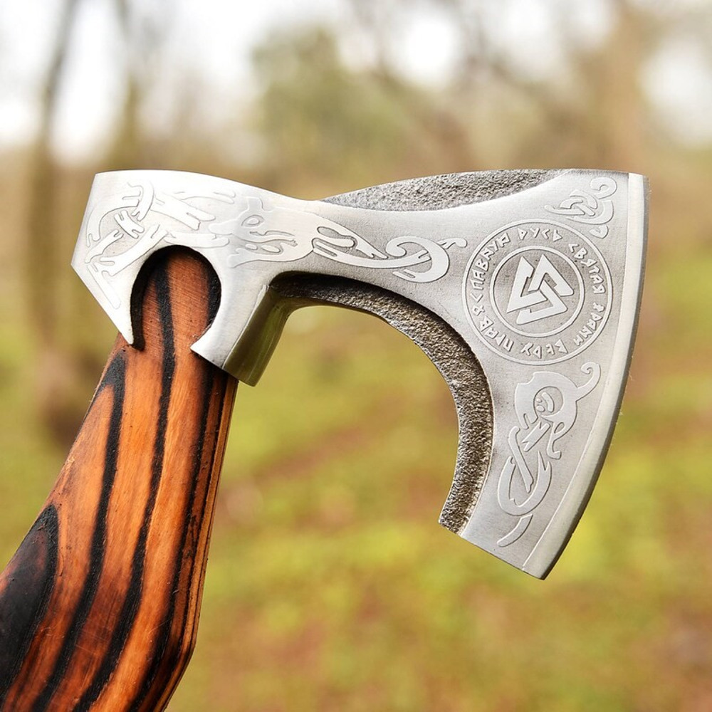 RAGNAR VIKING AXE Forged Camping Axe With Rose Wood Shaft Viking Gifts Viking Bearded Nordic 3