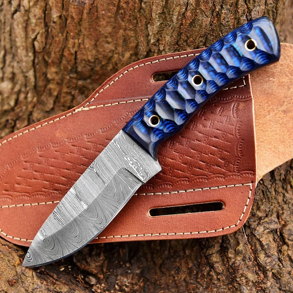Custom Handmade Damascus Steel Skinner Bush Craft Hunting Every Day Carry Knife WSheath 0