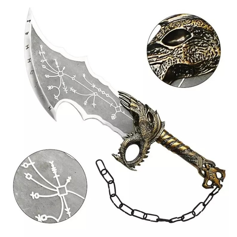 Kratos Blades Of Chaos God Of War Twin Blades With Chain Golden Edition For Gift 0