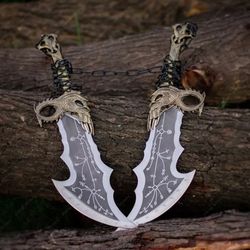 kratos blades of chaos god of war twin blades with chain golden edition for gift