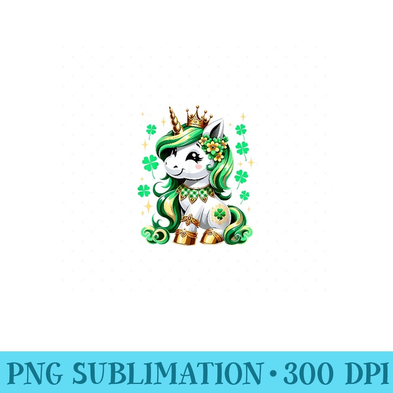 St Patrick Day Irish Unicorn Girls Toddler Lepricorn - High Resolution PNG Designs - Revolutionize Your Designs