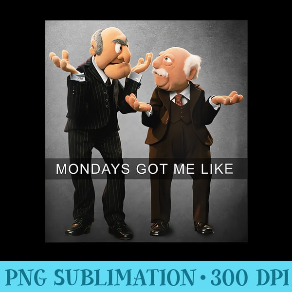 s Disney Muppets Statler Waldorf Mondays - High Resolution PNG Clipart - Transform Your Sublimation Creations