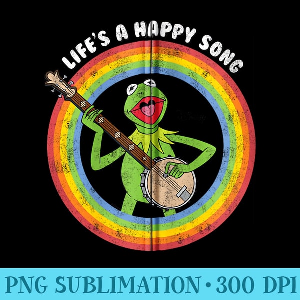 The Muppets Kermit Lifes A Happy Song Rainbow - PNG Picture Download - Stunning Sublimation Graphics