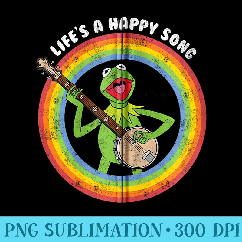 The Muppets Kermit Lifes A Happy Song Rainbow - PNG Picture Download - Stunning Sublimation Graphics