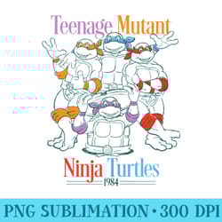 amazon essentials nage mutant ninja turtles retro group pose - png download high quality