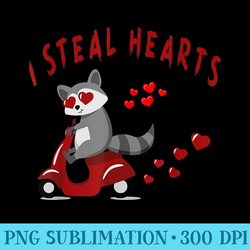 Raccoon Valentines Day Heart Animals Lover - High Resolution PNG Artwork - Quick And Seamless Download Process