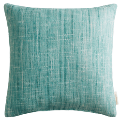 Indoor reversible outdoor throw pillow made of sturdy woven fabric , color: Teal
