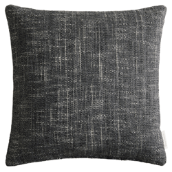 Indoor reversible outdoor throw pillow made of sturdy woven fabric , color: Black