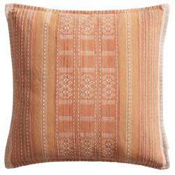 Striped Indoor Outdoor Throw Pillow , color: Coral