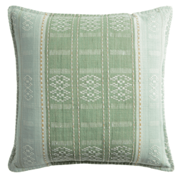 Striped Indoor Outdoor Throw Pillow , color: Green