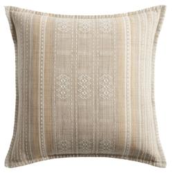 Striped Indoor Outdoor Throw Pillow , color: Natural