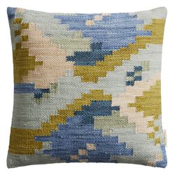 Blue Staggered Steps Indoor Outdoor Throw Pillow