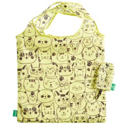 Recycled Fabric Foldable Tote Bag , color: Cat