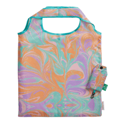 Recycled Fabric Foldable Tote Bag , color: Sorbet Swirl