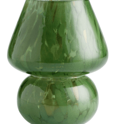 Hand Blown Glass Tealight Holder color: Green