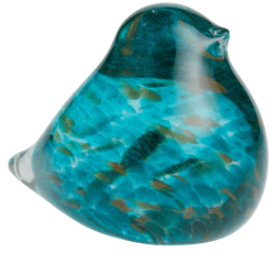 Handblown Glass and Glitter Bird Decor , color: Teal