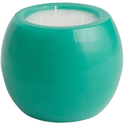 Sculpted All Wax Unscented Candle , color: Turquoise
