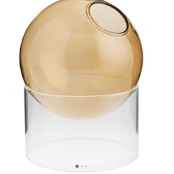 Round Glass Ball Vase With Stand , color: Apricot