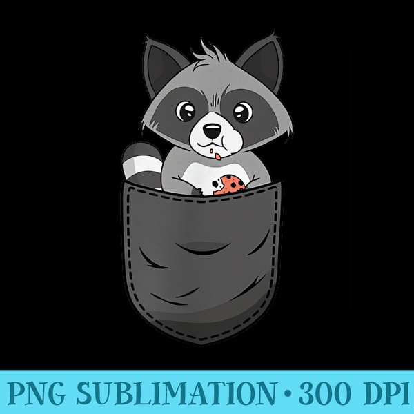 Raccoon Pocket - Transparent PNG Artwork - Unique And Exclusive Designs