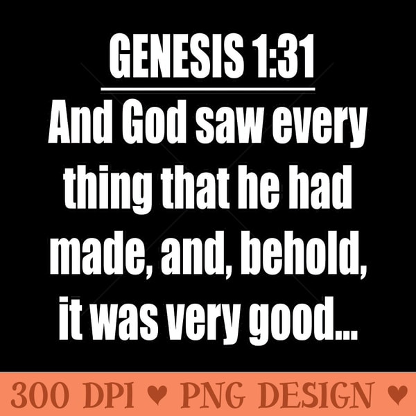 Bible Verse Genesis - PNG Sublimation - Instantly Transform Your Sublimation Projects