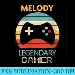 womens melody name - gamer girl personalized legendary gamer - png design downloads
