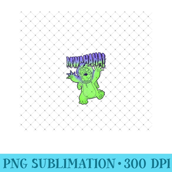 Disney Lilo & Stitch Halloween Stitch Mwahaha Portrait - Ready To Print PNG Designs - Revolutionize Your Designs