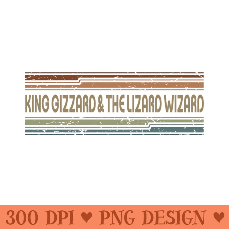 King Gizzard u0026 the Lizard Wizard Retro Lines - High Quality PNG files - High Resolution And Print Ready Designs