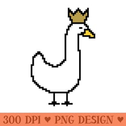 pixelart goose wearing crown - sublimation patterns png - enhance your apparel with stunning detail