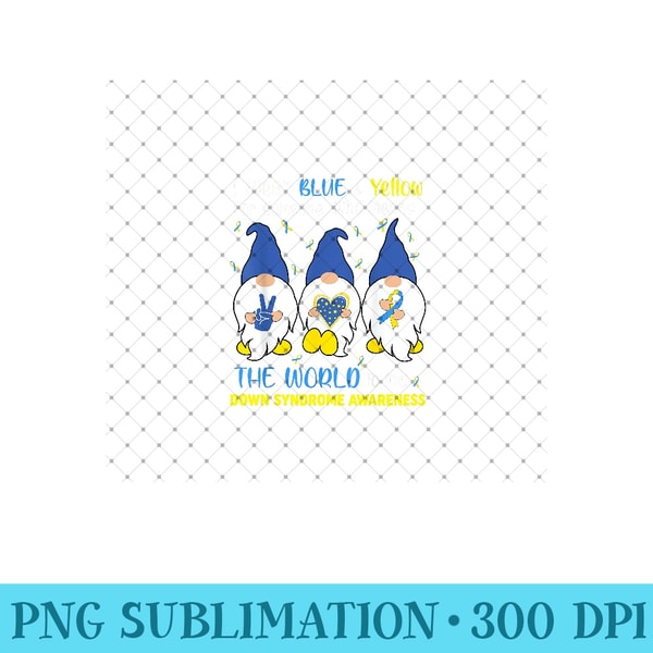 Cute Gnomes Peace Love Down Syndrome Awareness T21 0084.jpg